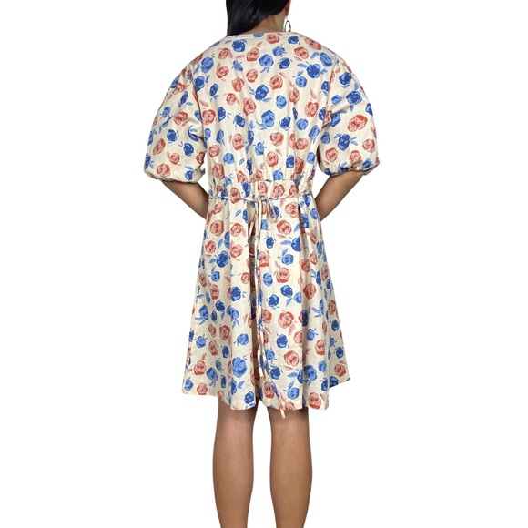 PRINCESS HIGHWAY Clara Cream Floral Linen Blend Puff Sleeve Dress Plus Size 16 - Picture 5 of 12